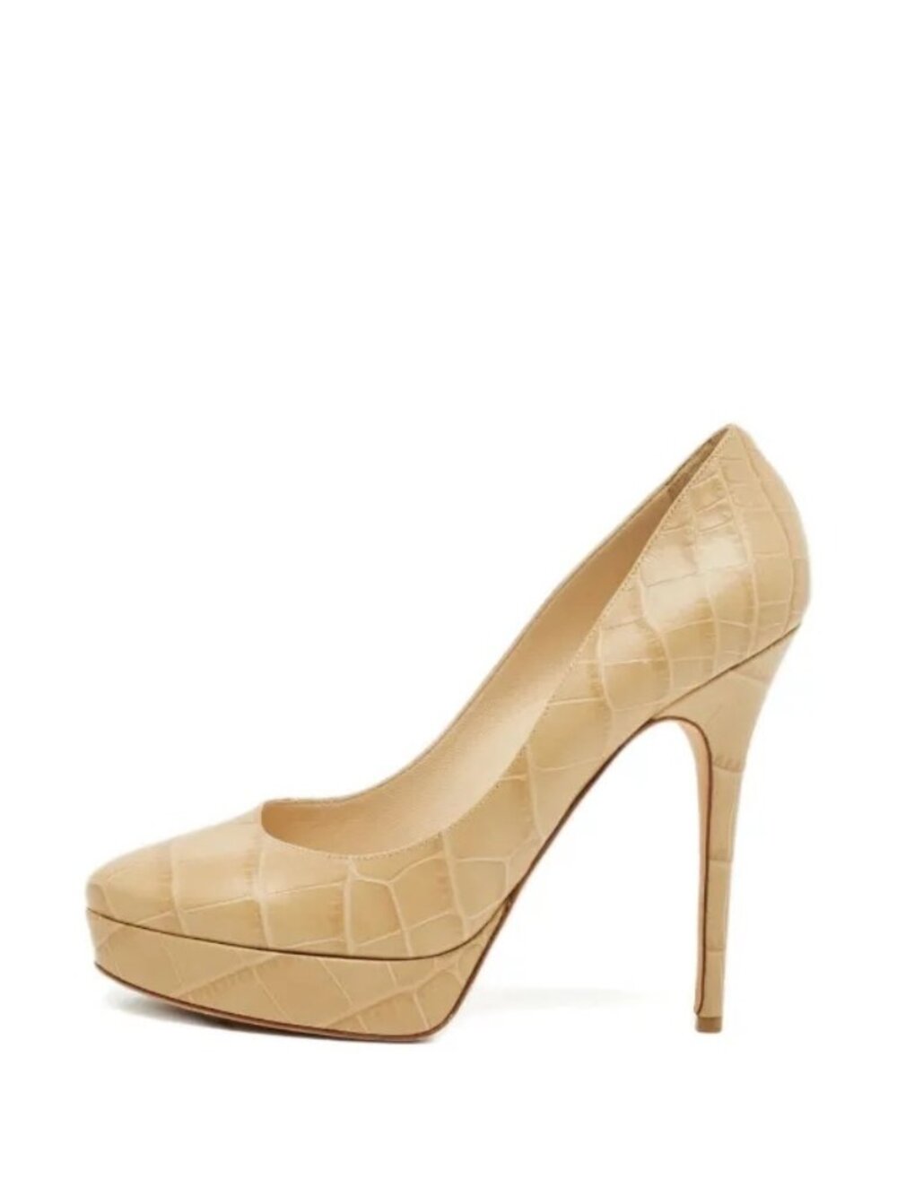 CS-5. Jimmy Choo Crocodile Embossed Pumps Nude IT 39.5 US 9.5